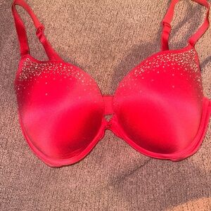 Victoria's Secret Bombshell Miraculous Plunge pink with rhinestones 36DD